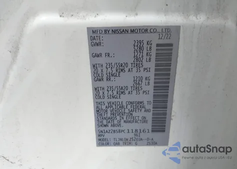 2023 Nissan Murano Sv Intelligent Awd from USA, damaged, VIN 5N1AZ2BS8PC118161